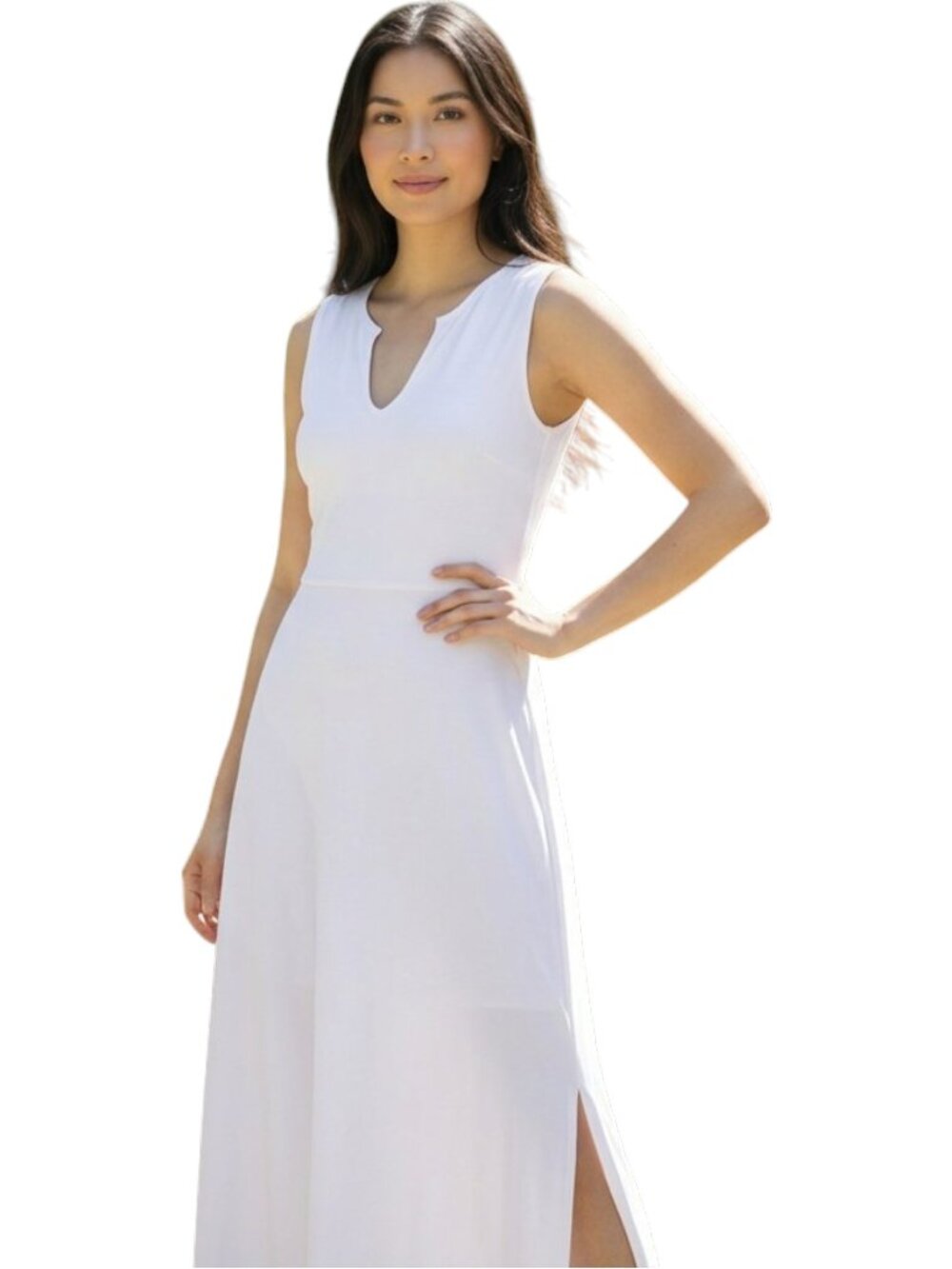 L Space Robyn Dress Womens Small Cream Ribbed Maxi NWT Clean Girl Resort Luxe